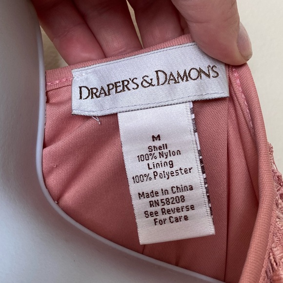 Drapers Double Layer blouse w/ lace poncho style over-lay Medium Rose Top - Picture 5 of 7